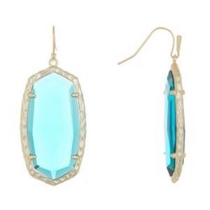 Kendra Scott Ella Earring Gold Clear Emerald/ blue
